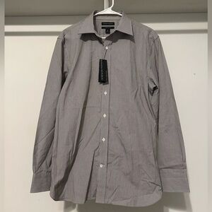 Men’s Banana Republic - Black/White Striped Poplin Dress Shirt. BRAND NEW!!